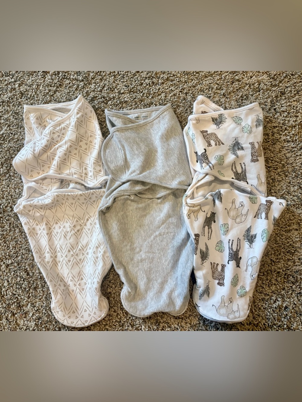 Aden + Anais 0-3 Month Baby Swaddles 100% Cotton 3-Count Unisex